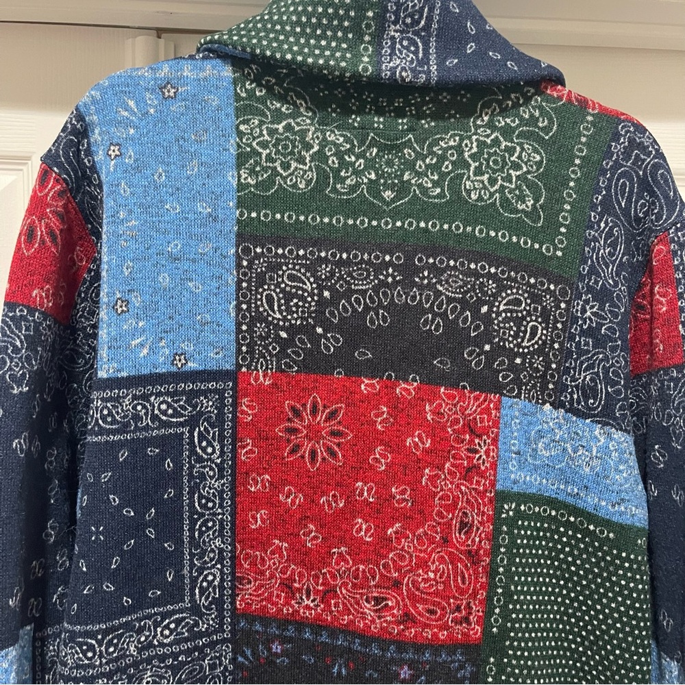 Levi's Mens XL Colorful Patchwork Cardigan - Picture 10 of 11